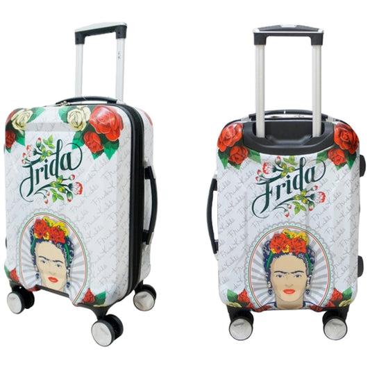 Frida Kahlo Travel Luggages Set (2pc set: 20" + 28") - White/Red C/P 1