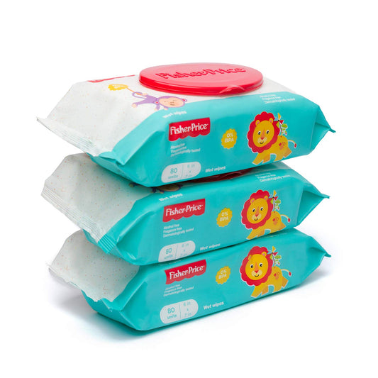 3pk 80ct FISHER PRICE BABY WIPES C/P 3