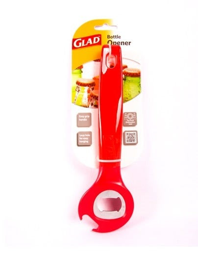 GLAD CRYSTAL BOTTLE OPENER RED C/P 48