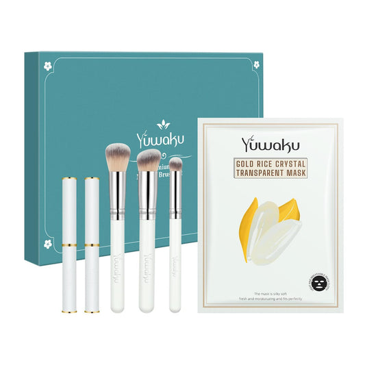 10pc Beauty Set 5 Masks 2 Lipsticks 3 Makeup Brushes Daxstar Premium C/P 60