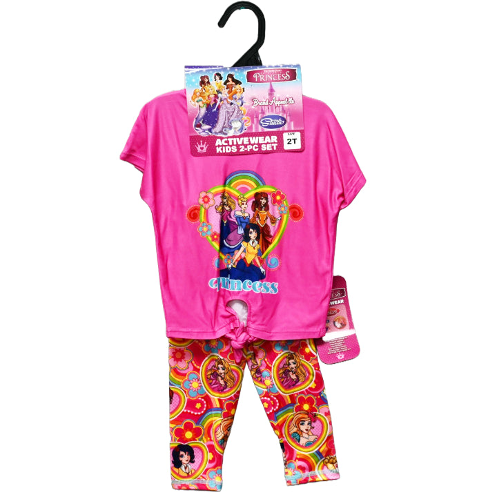 FAIRYTALE PRINCESS TIE FRONT T-SHIRT ACTIVEWEAR SET IN THE GROOVE 3-ASST SIZE 2T-4T C/P 48