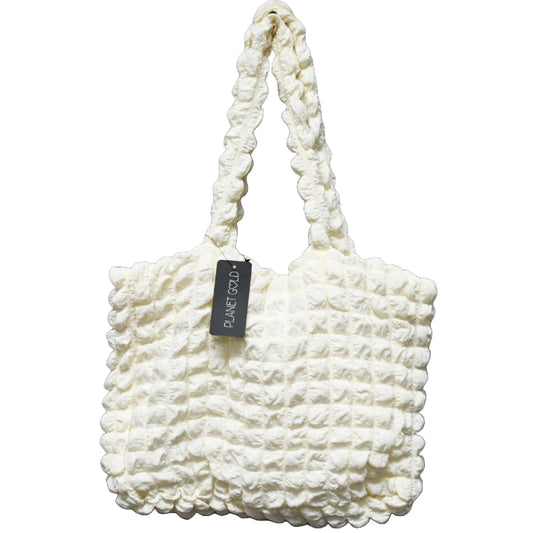 IVORY QUILTED CARRYALL HANDBAG C/P 12
