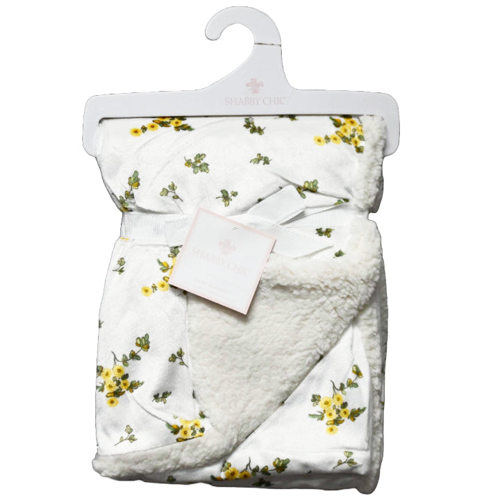 1pc Mink & Sherpa Blanket - Mustard Ditsy Floral C/P 48