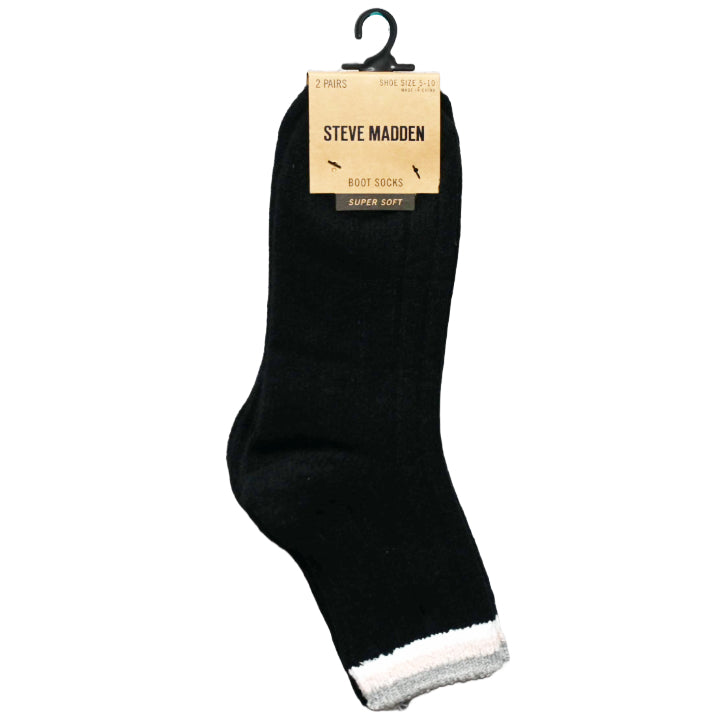 2pk WOMEN SUPER SOFT SHORT BOOT SOCKS STEVE MADDEN C/P 36