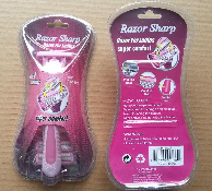 RAZOR, 3BLADE WOMAN W/4CART PINK C/P 36