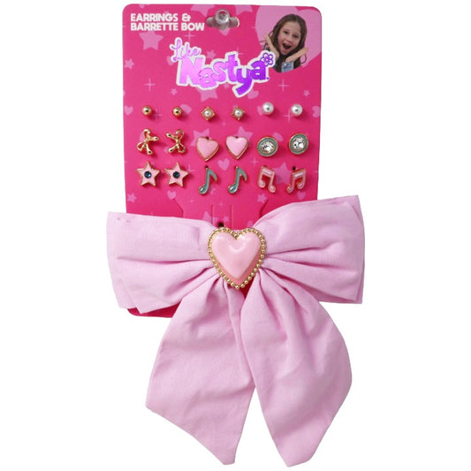 9pc Star Music Earrings & Bow Hair Clip Set C/P 180 Inner Bag 36 Nastya