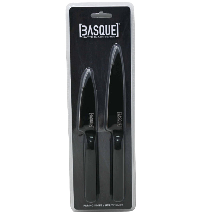2pc 5" Utility 3.5" Paring Knives 430 SS 2.5mm Blister Pack C/P 24