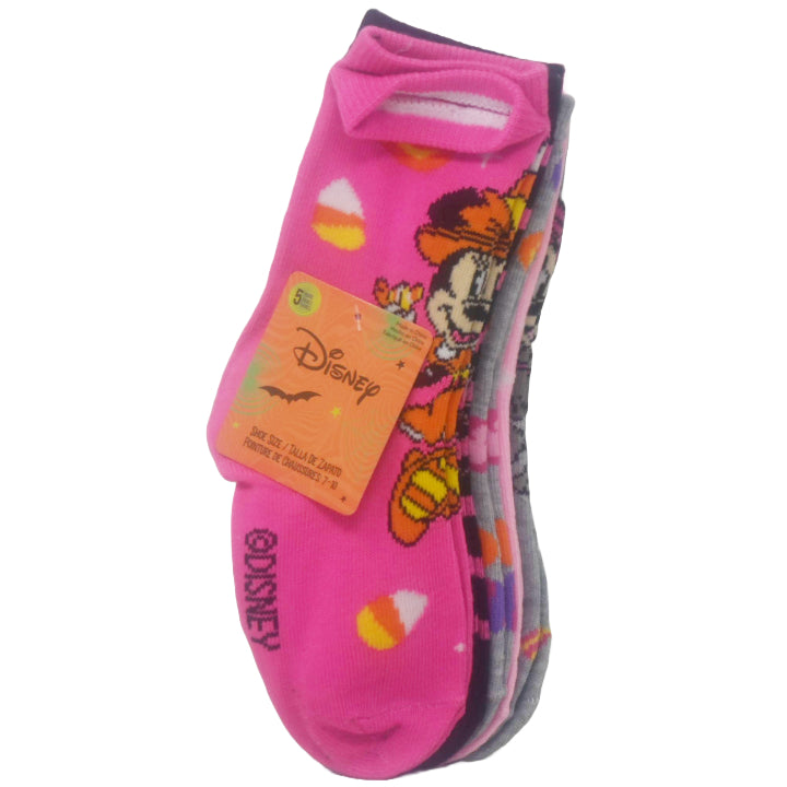 5pk MINNIE MOUSE BOO CREW SOCKS SIZE 4-6 C/P 60