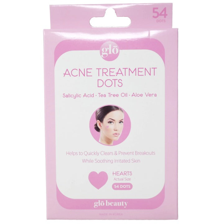 54ct ACNE TREATMENT HEART DOTS (SALICYLIC ACID+TEA TREE OIL+ALOE VERA) GLO BEAUTY C/P 72