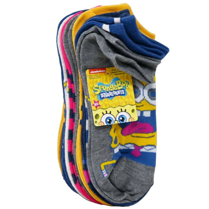 9pk WOMEN  SPONGEBOB GET SPONGEY NS SOCKS SIZE 9-11 C/P 60
