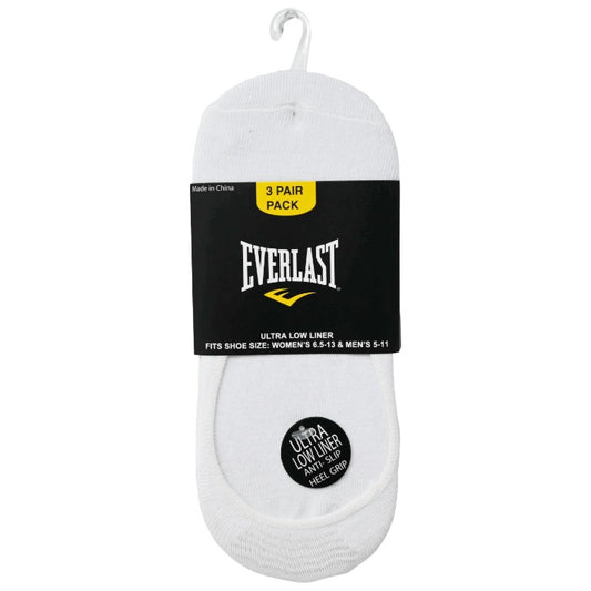 *USA ONLY* Adult White 3pk Unisex Ultra Low Liner Socks C/P 30