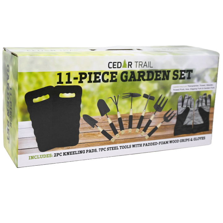11pc Garden Tool Set Black CEDAR TRAIL C/P 10