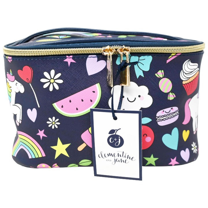 *OUTSIDE CA* NAVY TRAIN CASE W/PRINTS CLEMENTINE AND JANE C/P 20