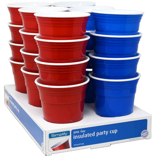16oz BLUE INSULATED PARTY CUP C/P 24