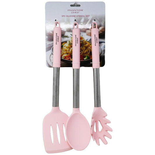 3pc Pnk Turner Pasta Server Spoon Set C/P 24 Phantom Chef