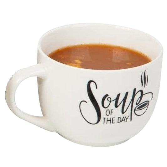 16oz "SOUP OF THE DAY" CERAMIC SOUP MUG W/VENTED LID AND DAY DOT C/P 36