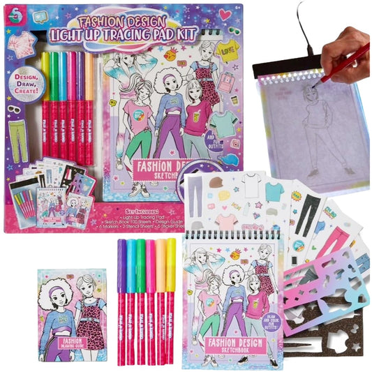 FASHION DESIGN LIGHT UP TRACING PAD KIT C/P 12