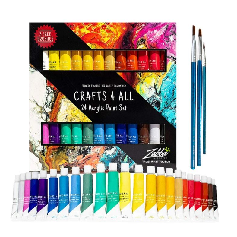 24ct CRAFTS 4 ALL ACRYLIC PAINT SET C/P 24