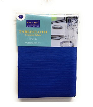 52" X 70" BLUE POLYESTER WATERPROOF TABLE CLOTH C/P 12