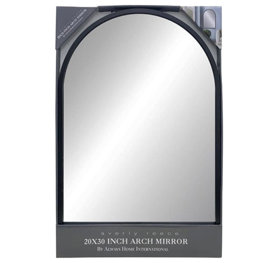 20"x30" BLACK PLASTIC ARCH MIRROR W/MDF BACK C/P 4