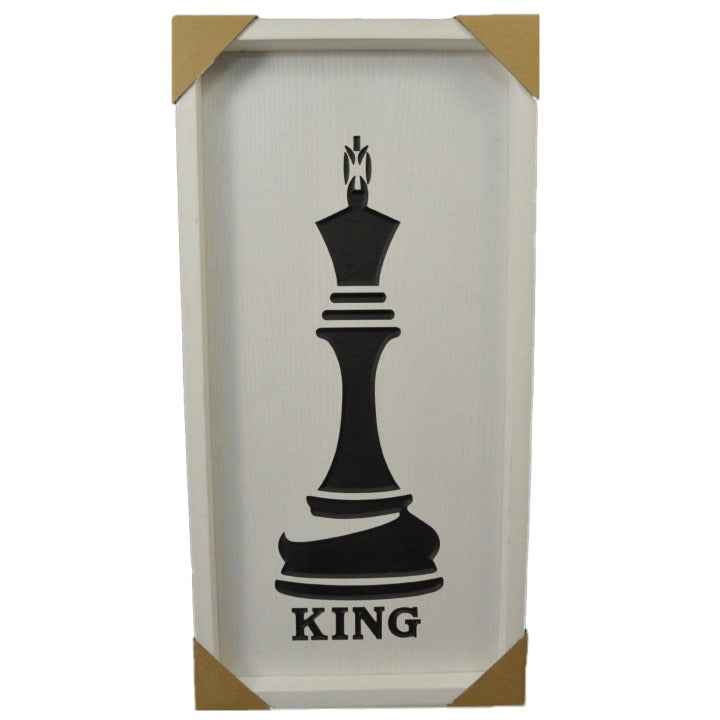 10"x20" CHESS KING ENGRAVED MDF W/ WOOD FRAME C/P 6