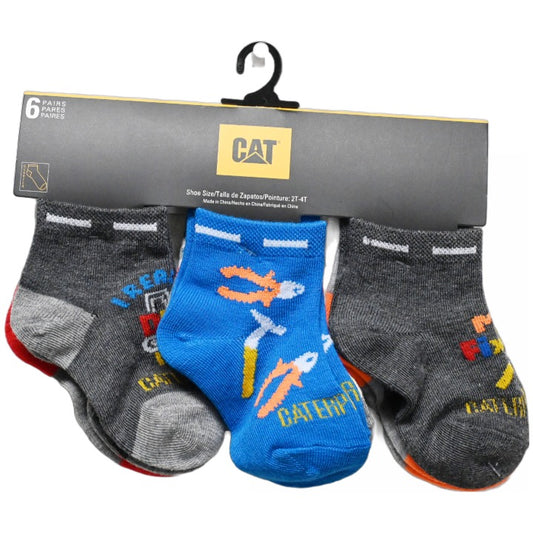 6pk 2T-4T TODDLER BOYS I DIG MOM QTR SOCKS C/P 36