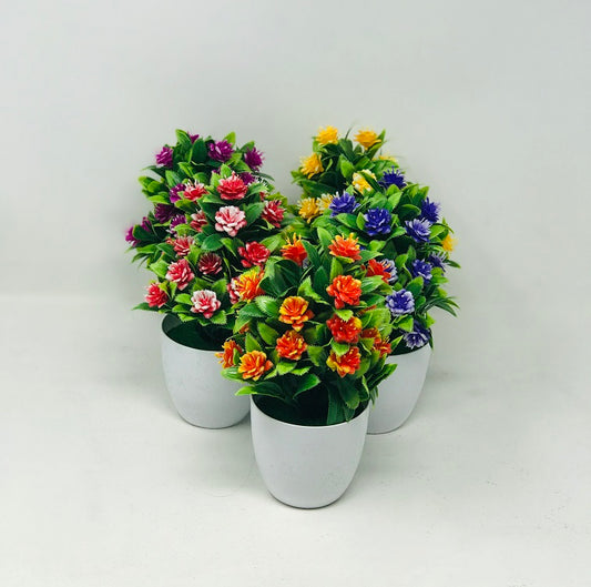 PLASTIC FLOWER WITH POT 8.''H C/P 48