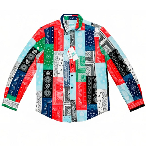 Blk Red SS Bandana Shirt C/P 60 Drill Clothing Co.