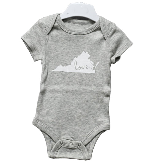 0-3 Month Gray State Onesie- Virginia C/P 48