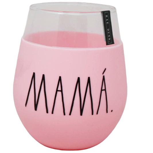 22oz MAMA WINE GLASS WITH PINK SILICONE SLEEVE C/P 24