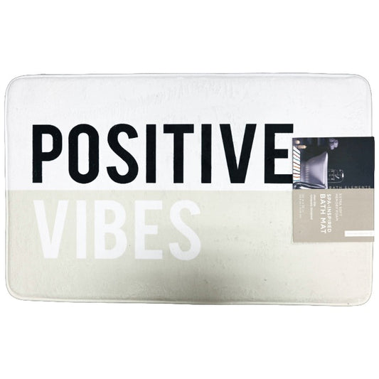 20X32" CREAM/WHT MICROFIBER PRINTED FOAM BATHMAT BATH ELEMENTS C/P 20