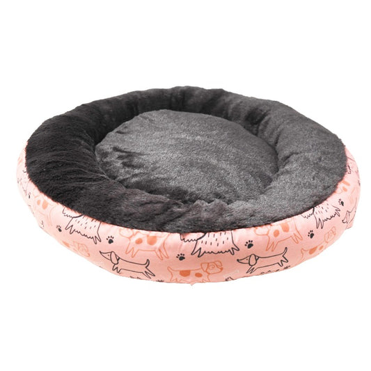 21.5"RND DITSY DOG PRINTED PET BED C/P 12