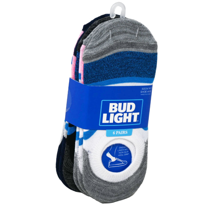 6pk LADIES BLK/WHT BUDWEISER LINERS SIZE 9-11 C/P 60