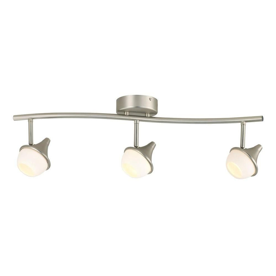 3-HEAD FROSTED WHITE LED DIRECTION RAIL TRACK LIGHT C/P 1,COLOR BOX