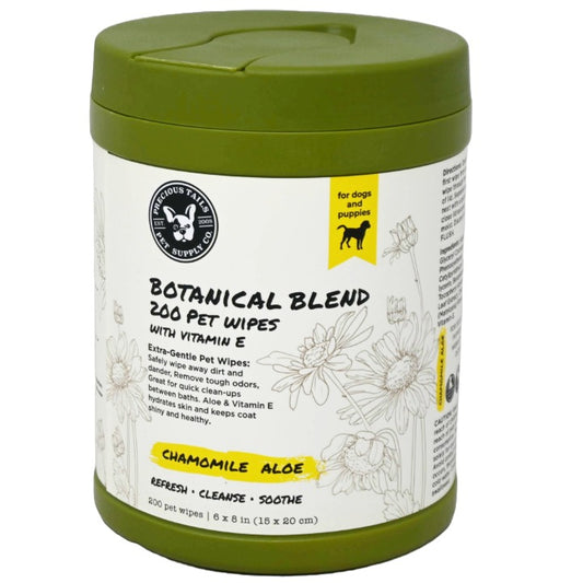 *AS IS*200ct Pet Wipes Canister Chamomile Precious Tales C/P 6 (AS IS BASED ON SOME WITH EXP DATE 5/4/25 AND SOME IN 2026)