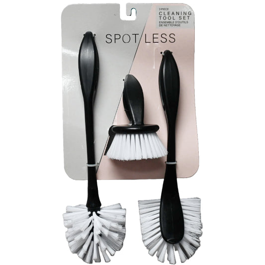 3pc BLACK CLEANING BRUSH SET C/P 24