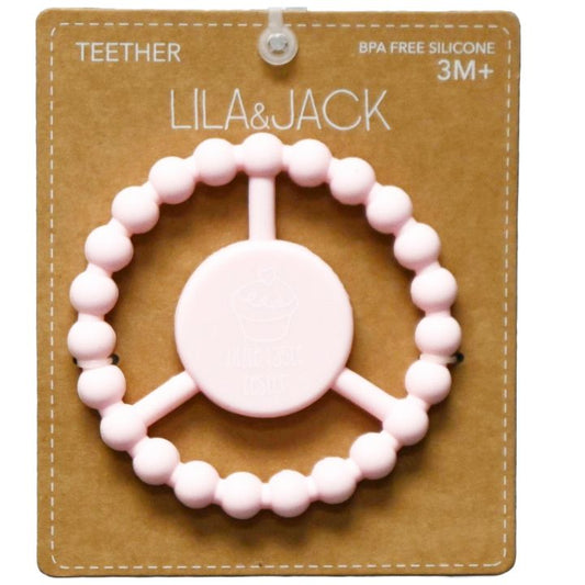 1pc Silicone Peace Teether - Pink "Little Taste Tester" C/P 100