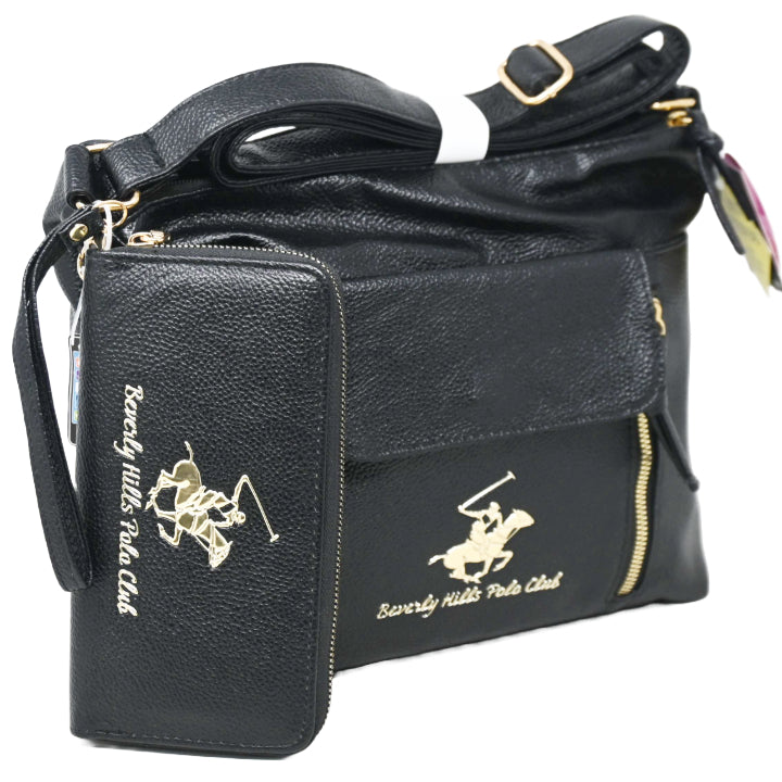 BHPC BLACK CROSSBODY BAG W/WALLET C/P 24