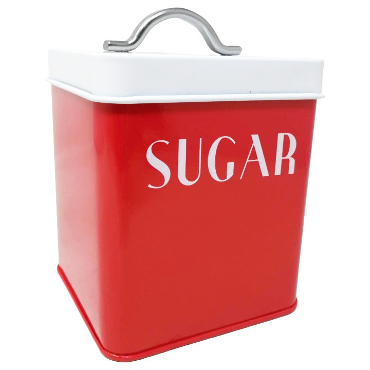 Rd Wht Sugar Canister C/P 12