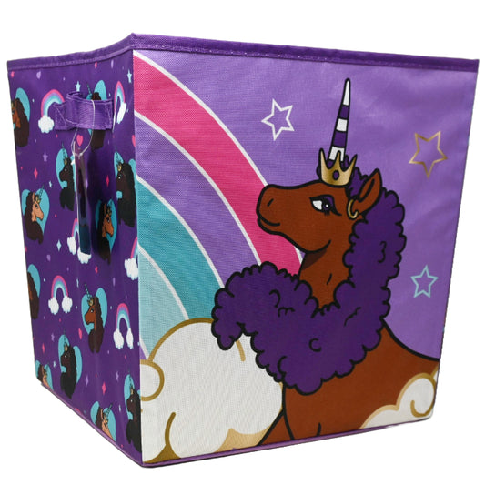 Afro Unicorn Bin Collapsible Storage Multi-Purpose C/P 6