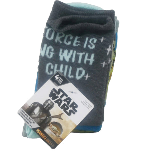 4pk THE MANDALORIAN THE CHILD CREW SOCKS SIZE 6-8 C/P 30