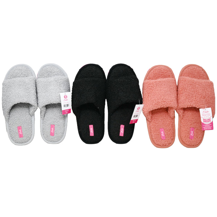 *OUTSIDE OF CA* WOMEN SHORT FUR SLIDE SLIPPERS 3-ASST COLORS/3-ASST SIZE C/P 36
