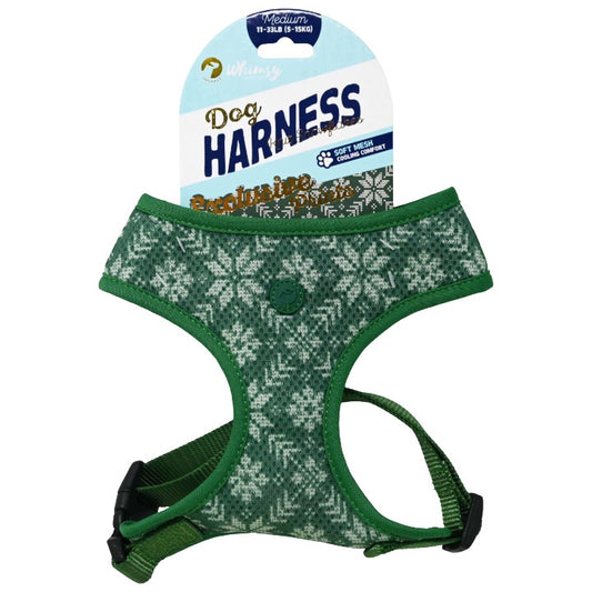 DOG HARNESS SHERPA PRINT GREEN C/P 48