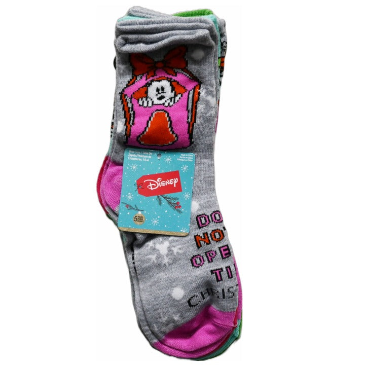 5pk MINNIE MOUSE MERRY FRIENDS CREW SOCKS SIZE 6-8 C/P 60