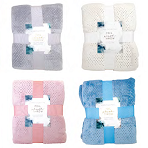 50"x60" FOIL DOTTED THROW ASST COLORS C/P 48