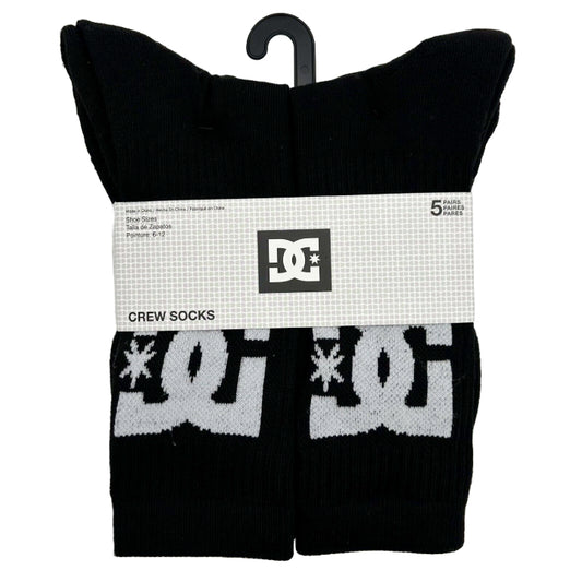 5pk DC MENS HALF CUSHION OVERSIZED LOGO SOCKS SIZE 10-13 C/P 60