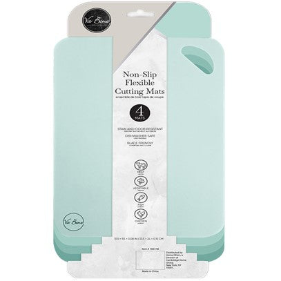 4pk 14.5"x11" ASST TEAL NON-SLIP FLEX CUTTING MATS C/P 24