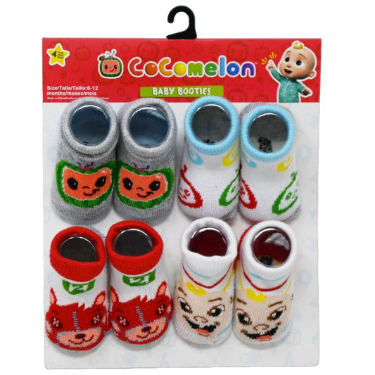 4pk 6-12m COCOMELON 123 BOOTIES C/P 60
