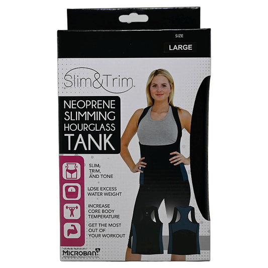 LRG BLK/TEAL WOMEN HOURGLASS NEOPRENE TANK (BOXED) C/P 12