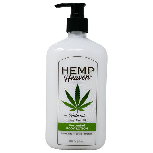 18oz HEMP HEAVEN UNSCENTED LOTION WITH PUMP AND PLASTIC WRAP C/P 12